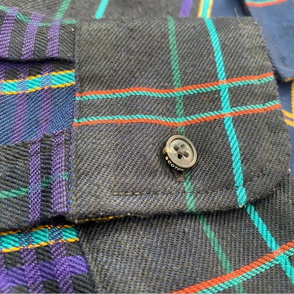 Scotch & Soda Long Sleeve Button Up Shirt Mens Large Checkered Purple - Picture 12 of 12